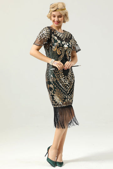Robe à paillettes vertes des années 1920